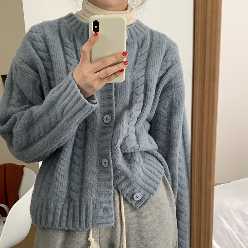 Cable Knit Cardigan Loose Jacket 17