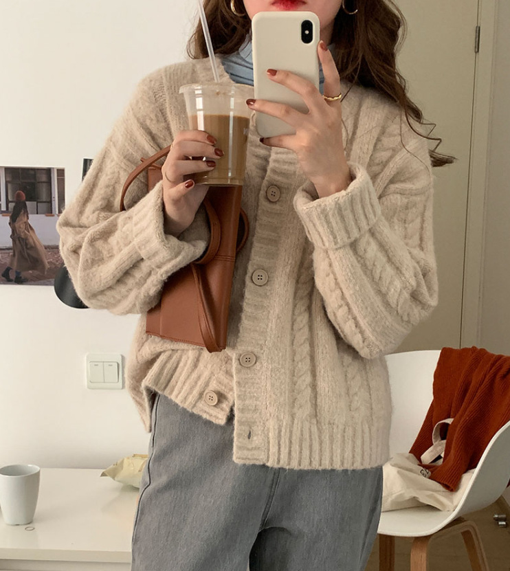 Cable Knit Cardigan Loose Jacket 17