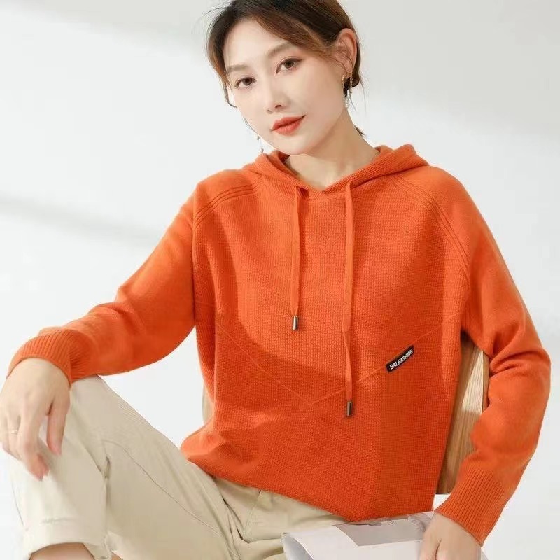Casual sweater hooded pullover sweater knitted bottoming shirt 51