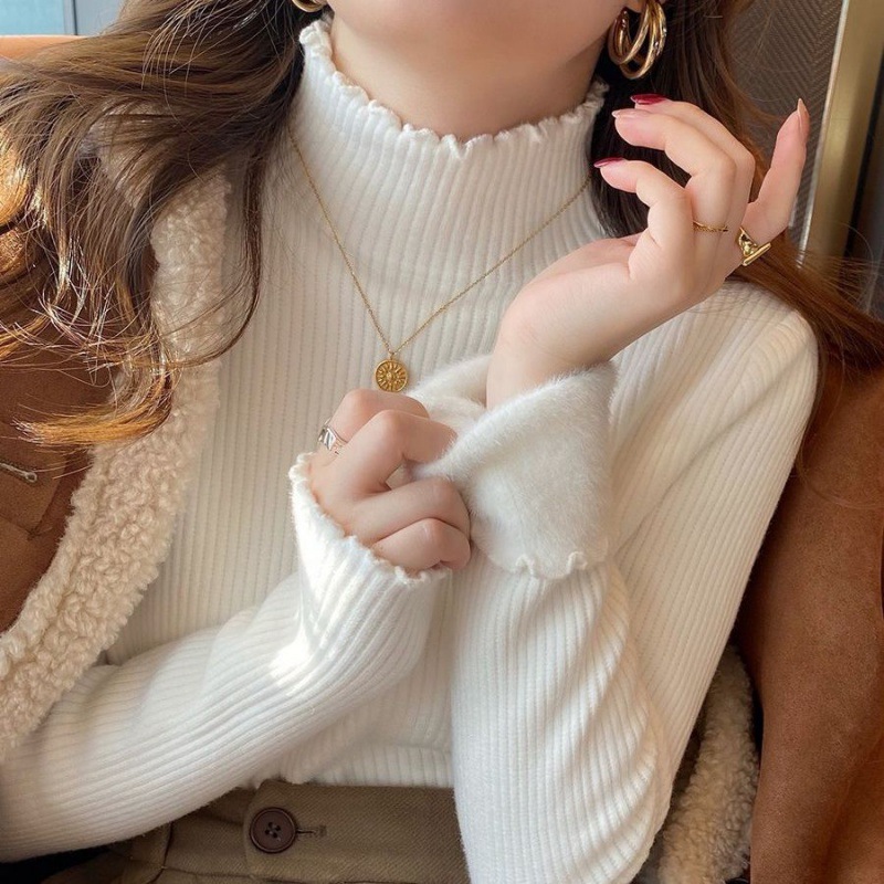 Half turtleneck knitted bottoming shirt thick top 32