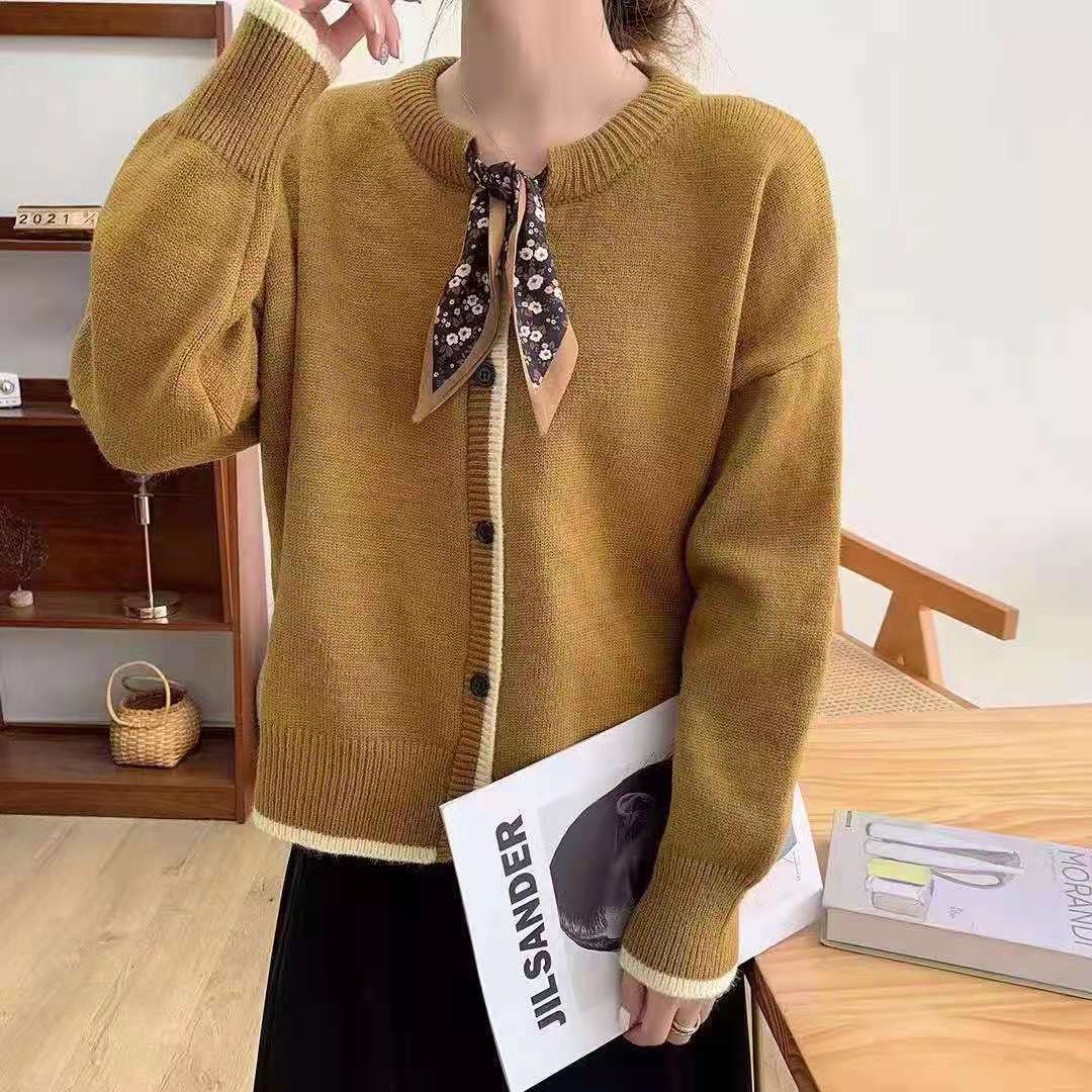 Autumn simple retro sweater cardigan 40