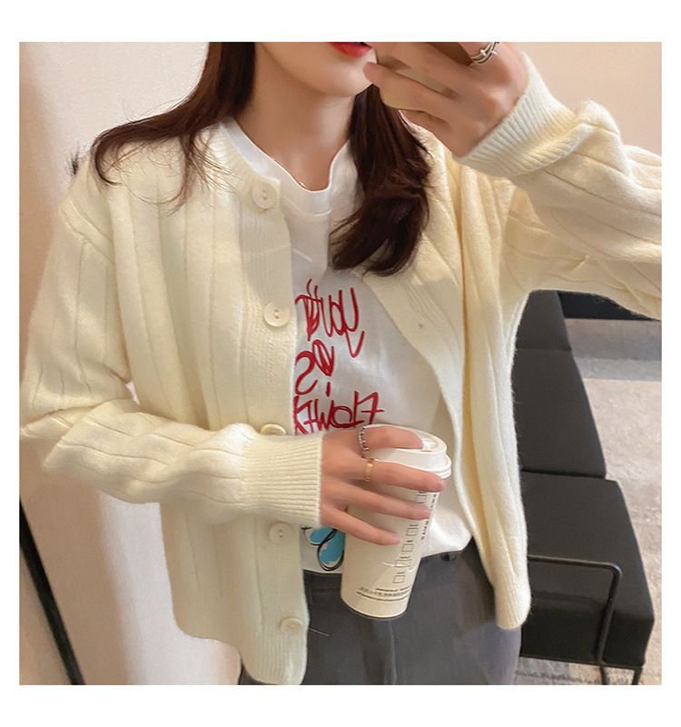 Retro style sweater short knitted cardigan coat 9