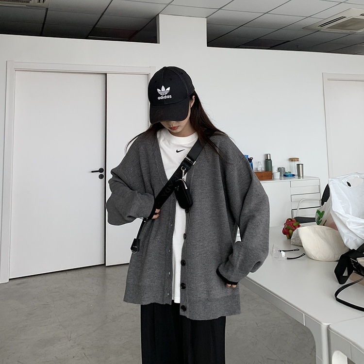 New Solid color coat knitted cardigan sweater 45