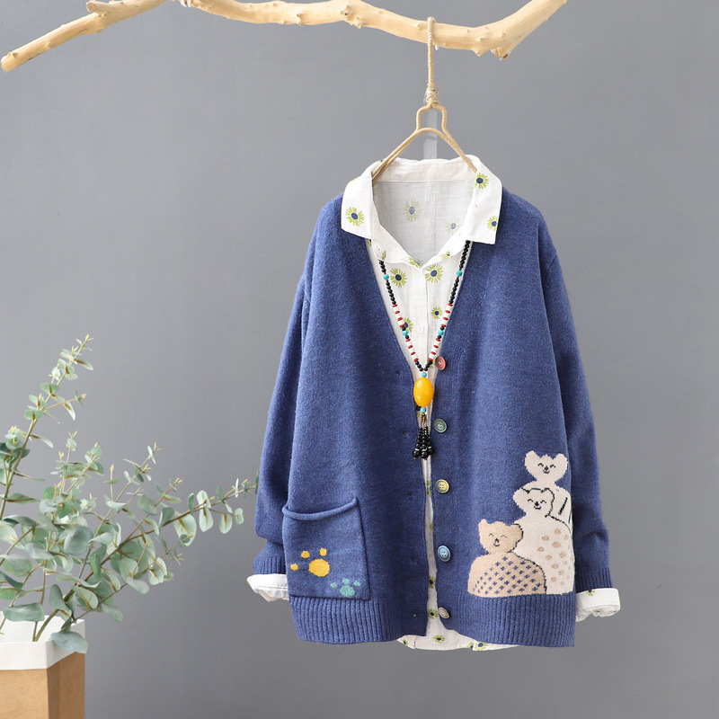 Spring and autumn temperament women's knitted cardigan 4