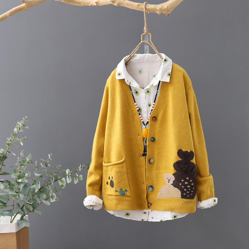 Spring and autumn temperament women's knitted cardigan 4