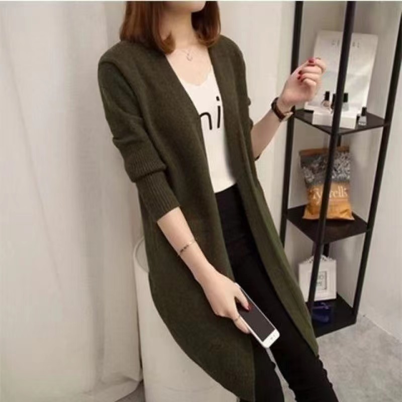 Sweater Jacket Solid Color Knitted Cardigan 8