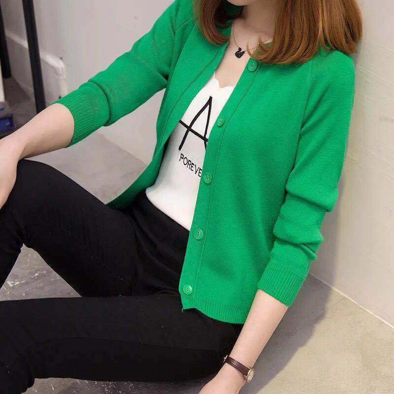 Thin candy color crew neck loose sweater 38 02
