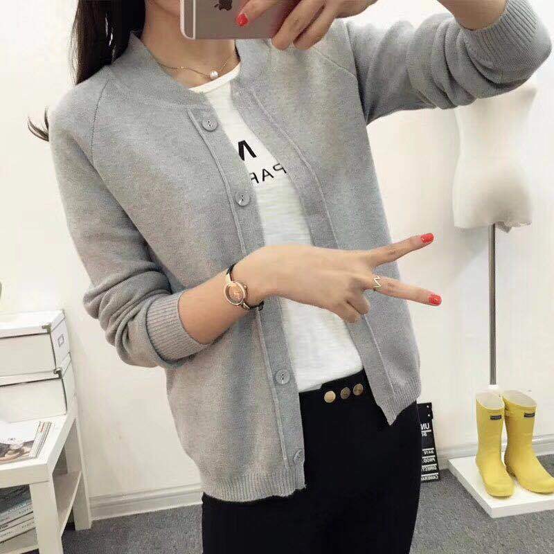 Thin candy color crew neck loose sweater 38 01