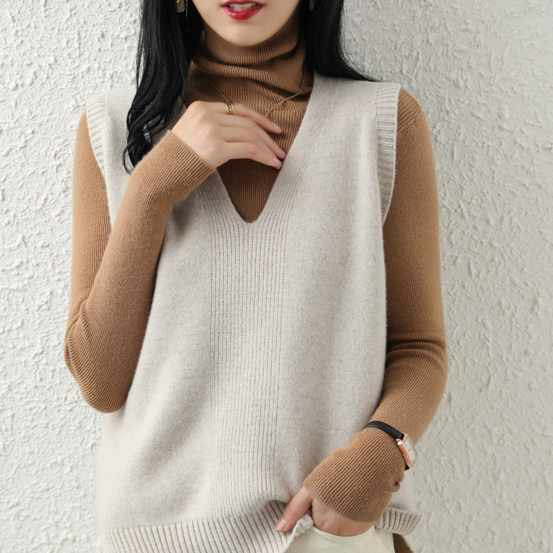 New V-neck pullover loose knitted vest 48