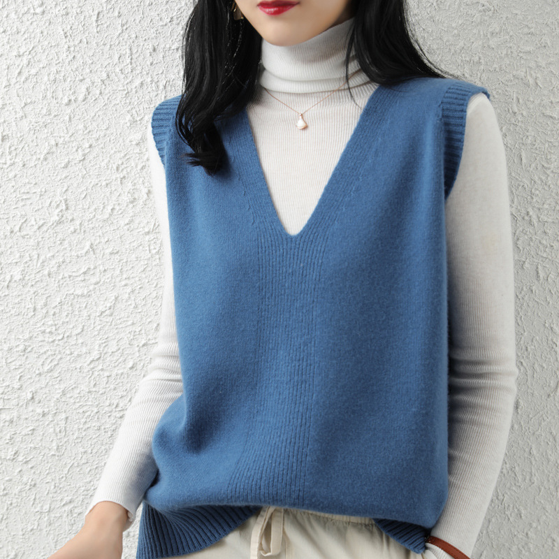 New V-neck pullover loose knitted vest 48